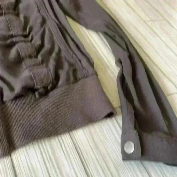 Armani Exchange zip front ruched bomber style jacket - Picture 3 of 6